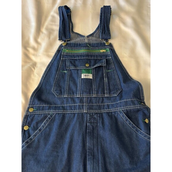 LIBERTY Stonewashed Bib Overalls Jeans 34x32 Denim Carpenter Farm Utility Work - Picture 4 of 16
